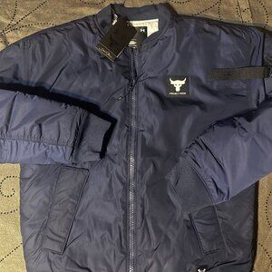 UNDER ARMOUR STORM THE ROCK BOMBER #410 DARK BLUE JACKET SIZE L OR S MEN $200.00